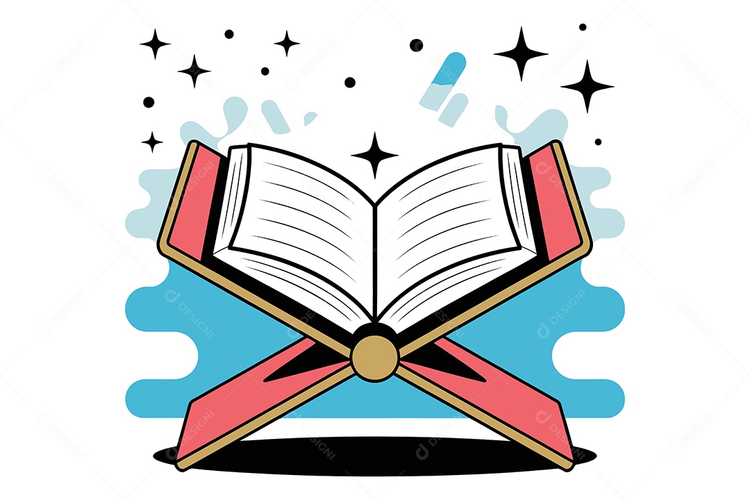 Alcorão O Livro Sagrado do Islã Ilustração Vetor EPS + AI