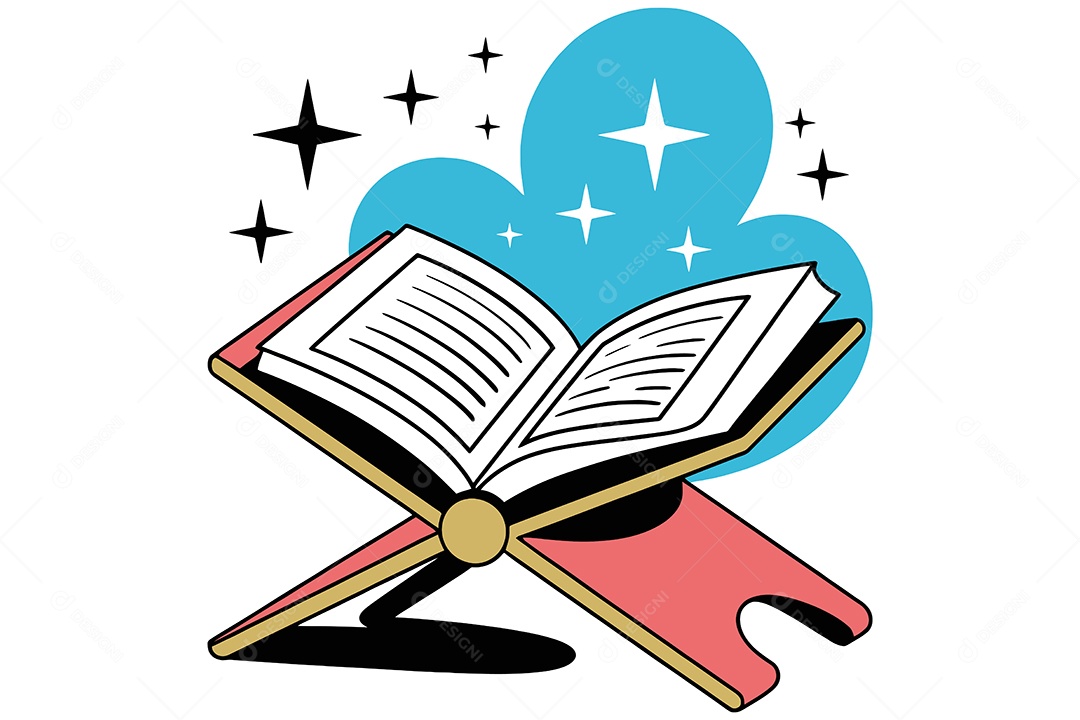 Alcorão O Livro Sagrado do Islã Ilustração Vetor EPS + AI