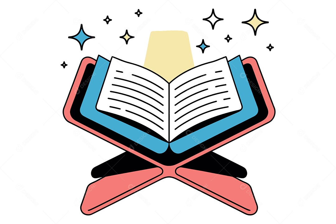 Alcorão O Livro Sagrado do Islã Ilustração Vetor EPS + AI
