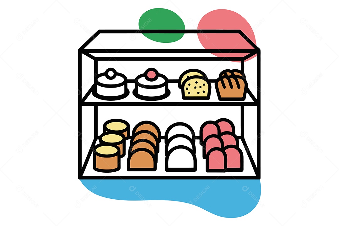 Vitrine de Padaria Ilustração Vetor EPS + AI