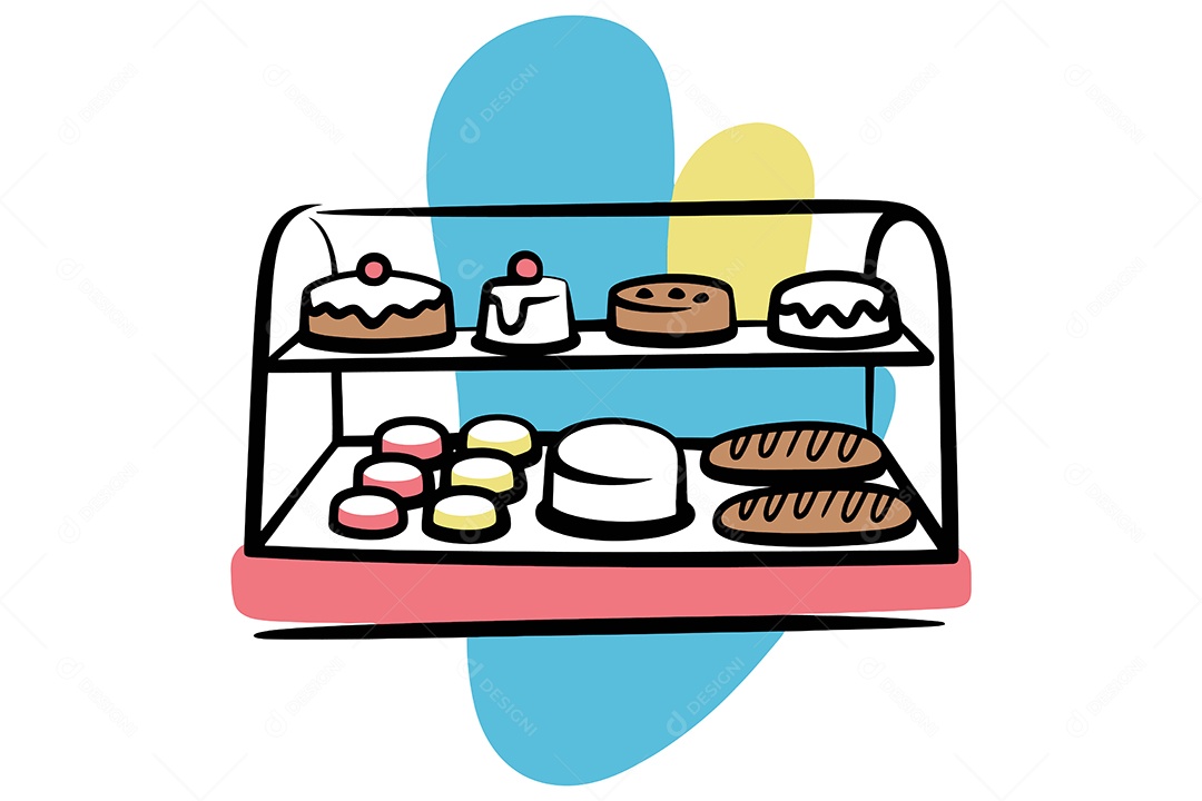 Vitrine de Padaria Ilustração Vetor EPS + AI