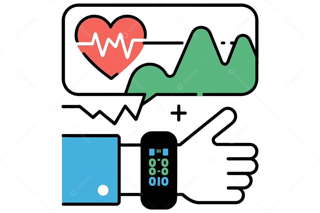 Monitor de Frequência Cardíaca Ilustração Vetor EPS + AI