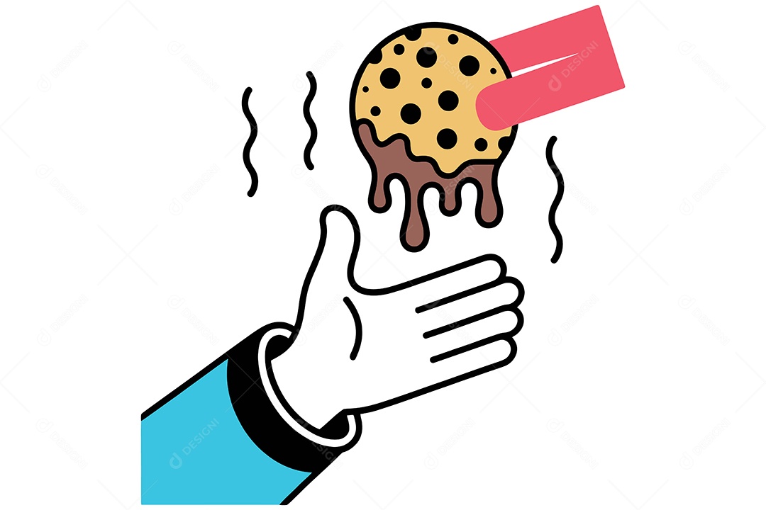 Mão Pegando um Biscoito Ilustração Vetor EPS + AI