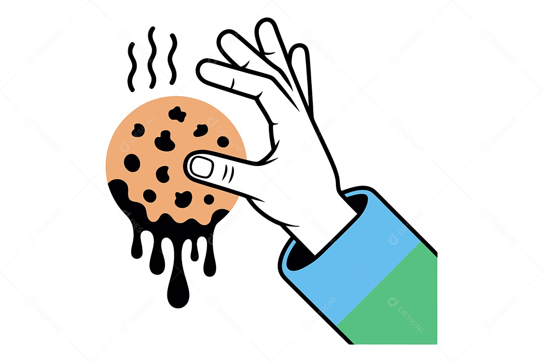 Mão Segurando um Biscoito Ilustração Vetor EPS + AI