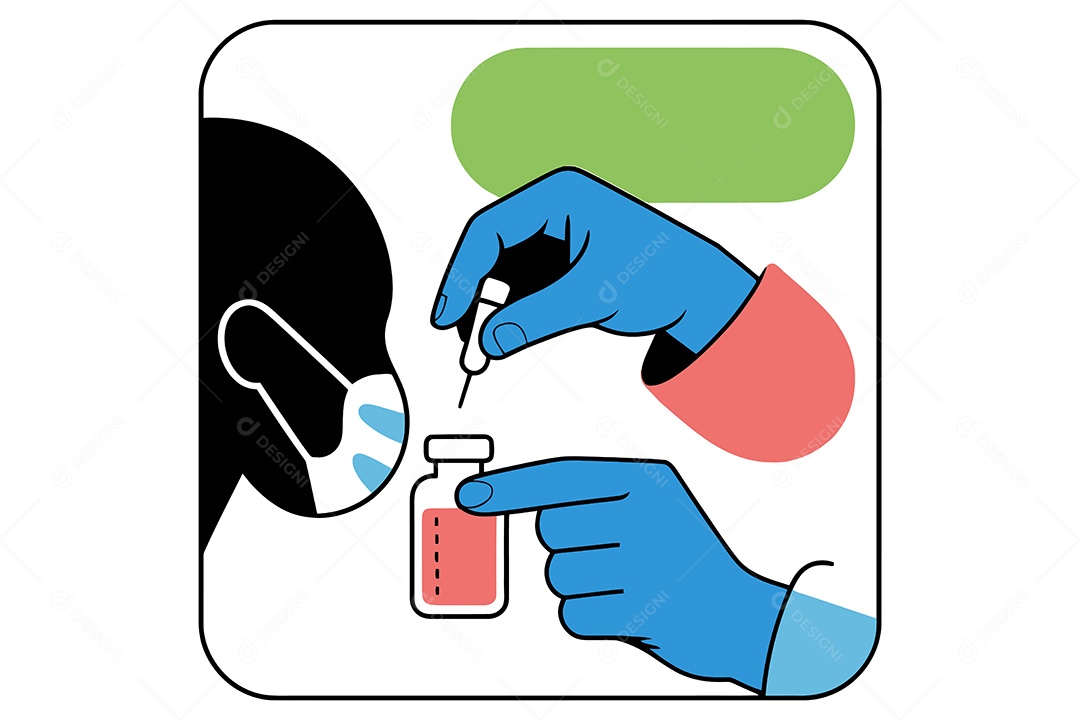 Processo de Administração de uma Vacina Ilustração Vetor EPS + AI