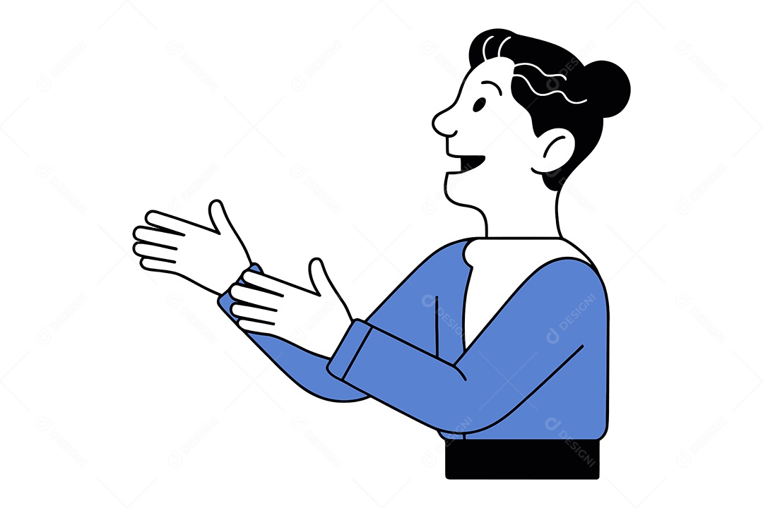 Mulher Alegre Ilustração Vetor EPS + AI