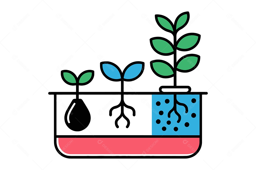Crescimento de uma Planta Ilustração Vetor EPS + AI
