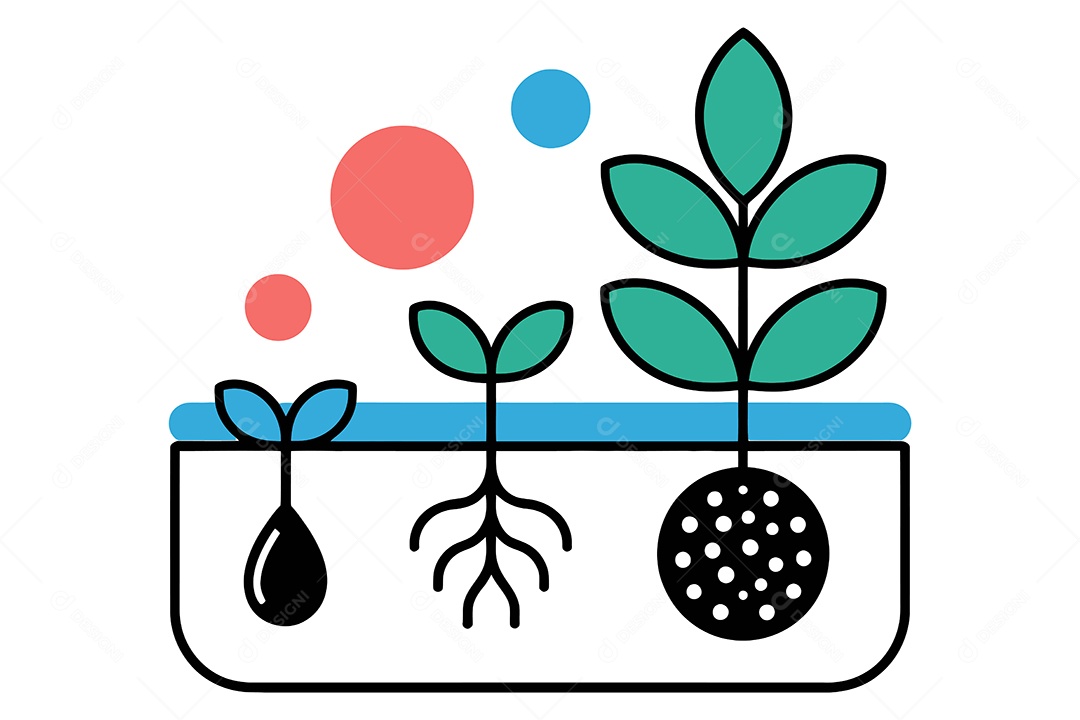 Crescimento de uma Planta Ilustração Vetor EPS + AI