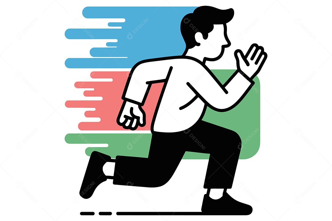 Personagem Correndo Ilustração Vetor EPS + AI