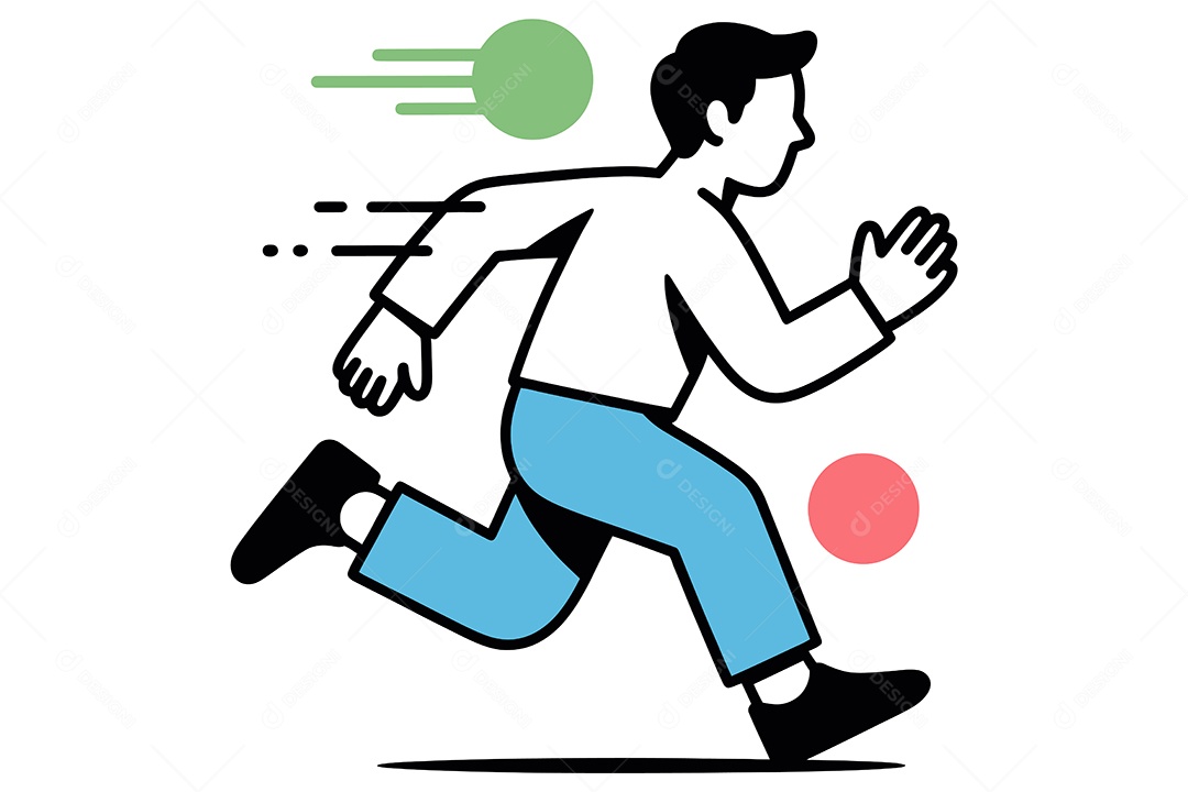 Homem Correndo Ilustração Vetor EPS + AI