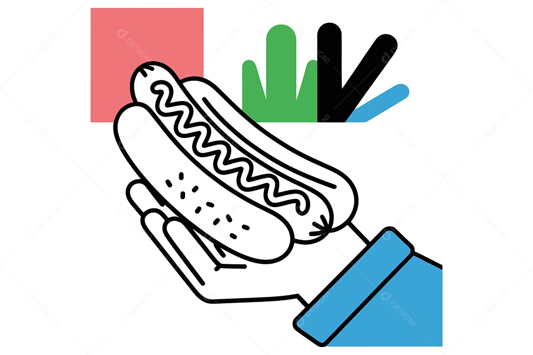 Cachorro Quente Ilustração Vetor EPS + AI