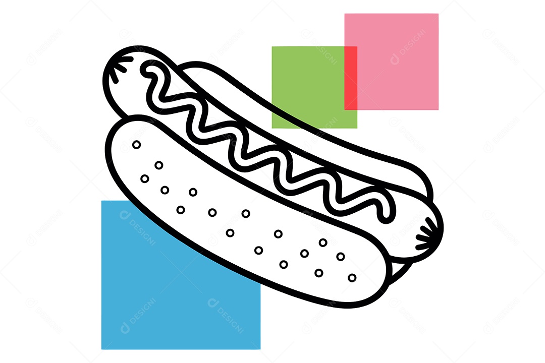 Cachorro Quente Ilustração Vetor EPS + AI