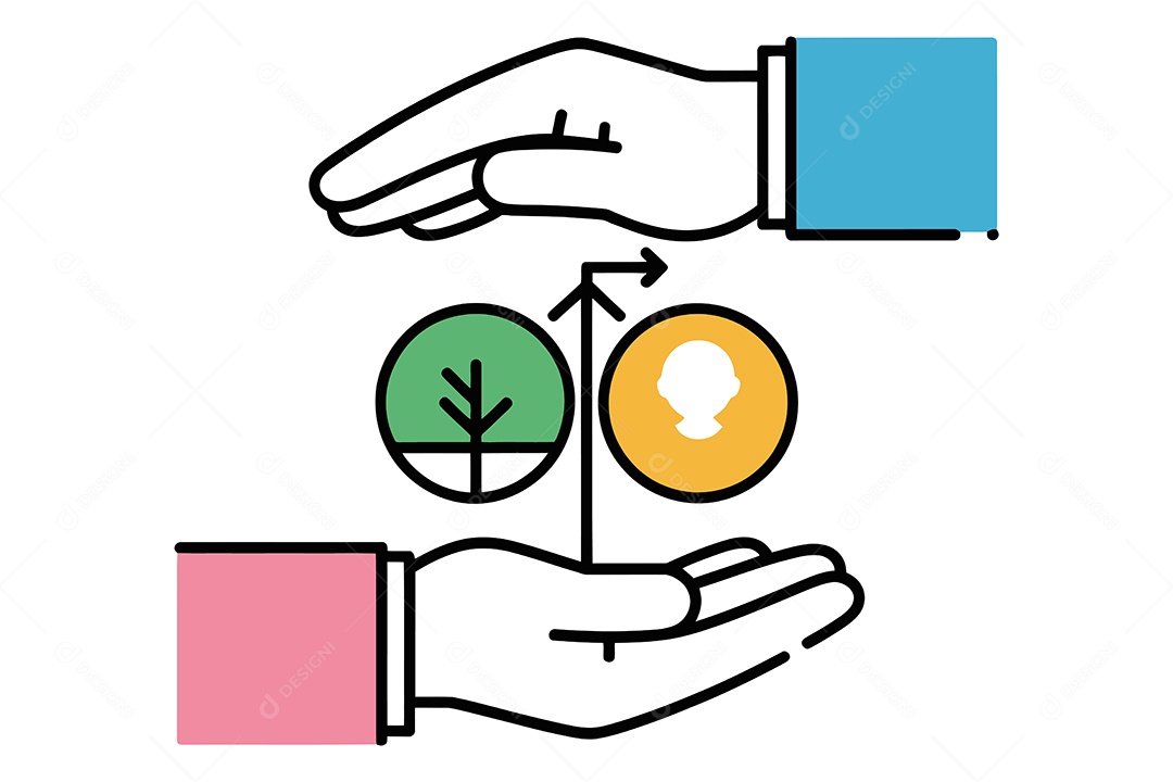 Ícone Intercâmbio e Sustentabilidade Ilustração Vetor EPS + AI