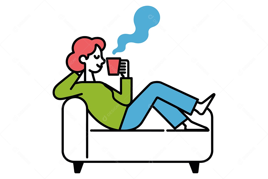 Pessoa Relaxando em um Sofá Ilustração Vetor EPS + AI