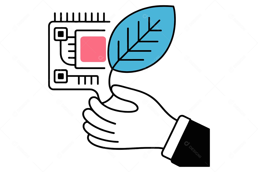 Computação Verde Ilustração Vetor EPS + AI