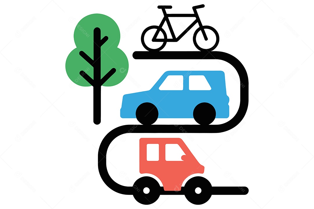 Mobilidade Urbana Ilustração Vetor EPS + AI