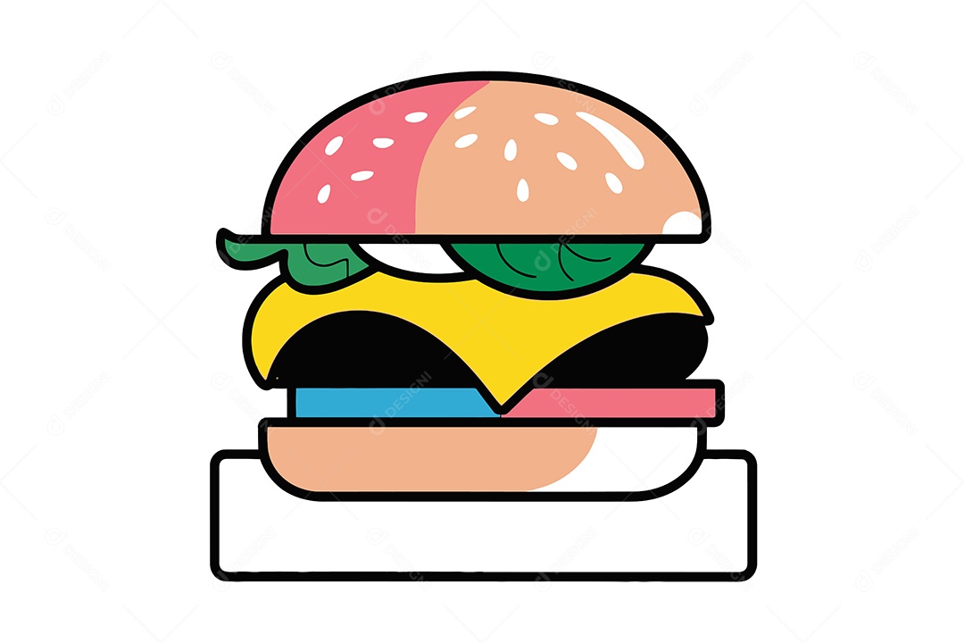 Hambúrguer Ilustração Vetor EPS + AI