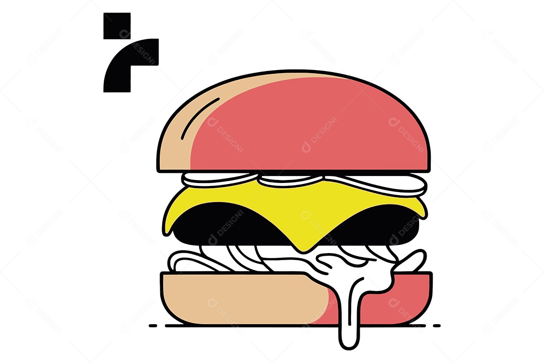 Hambúrguer Ilustração Vetor EPS + AI