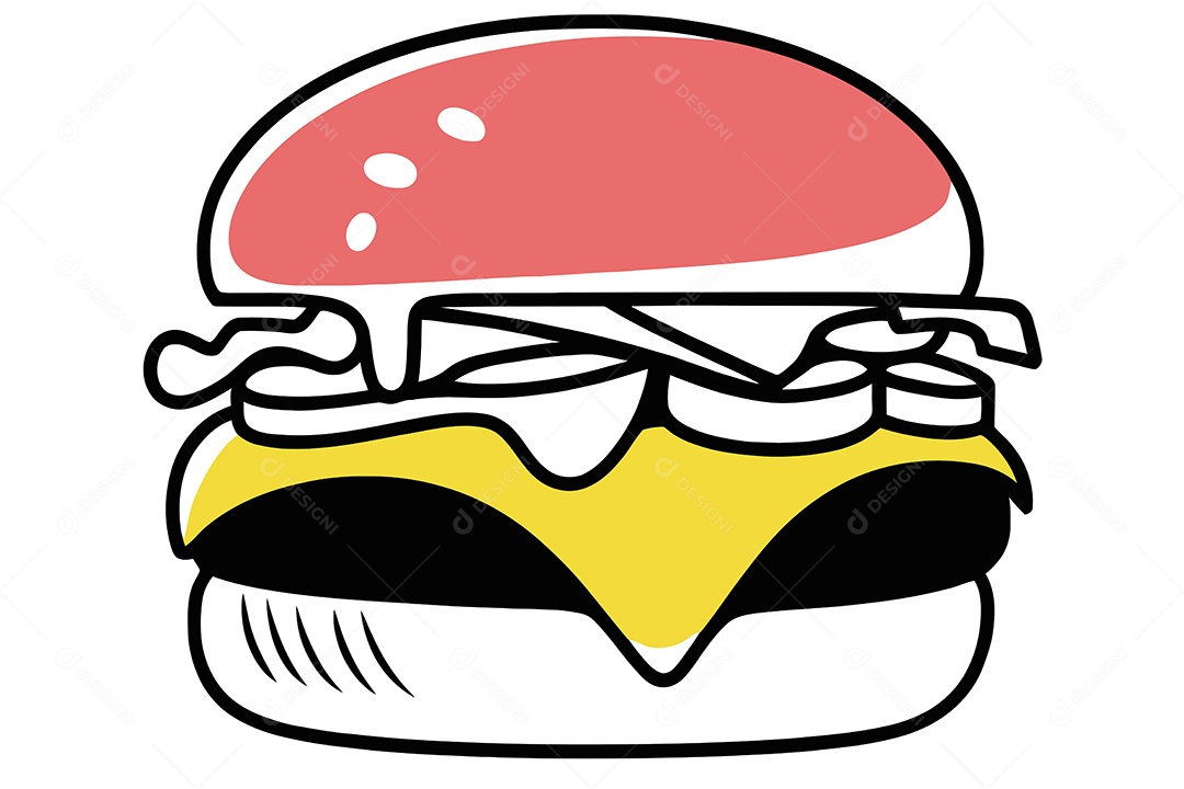 Hambúrguer Ilustração Vetor EPS + AI