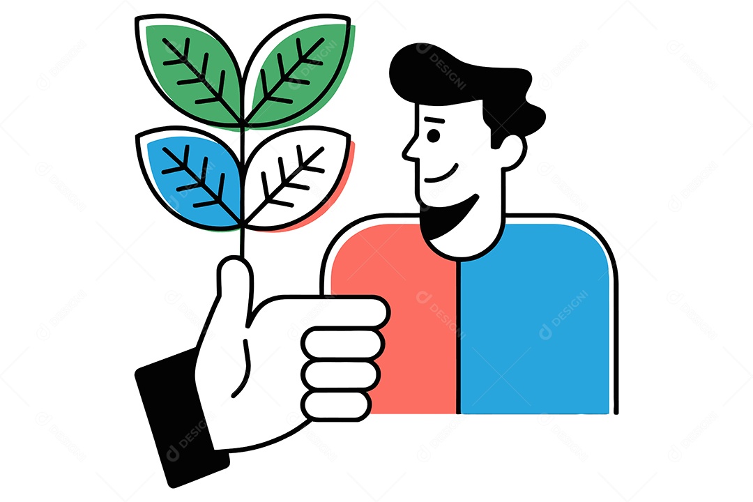 Homem e Simbolo de Ecologia Ilustração Vetor EPS + AI