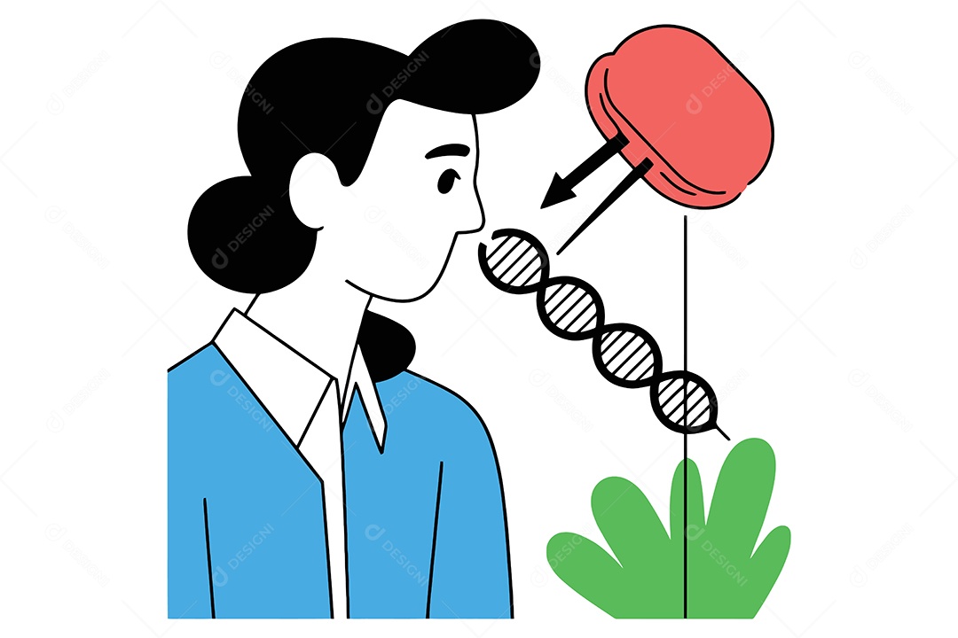 Mulher Cientista Ilustração Vetor EPS + AI