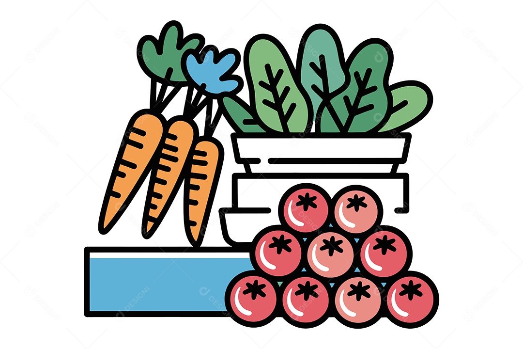 Legumes Desenho Animado Ilustração Vetor EPS + AI