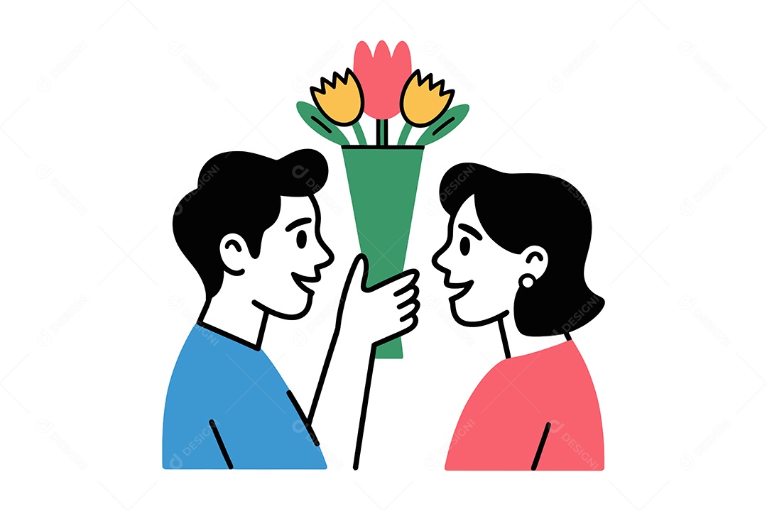 Casal Apaixonado Ilustração Vetor EPS + AI