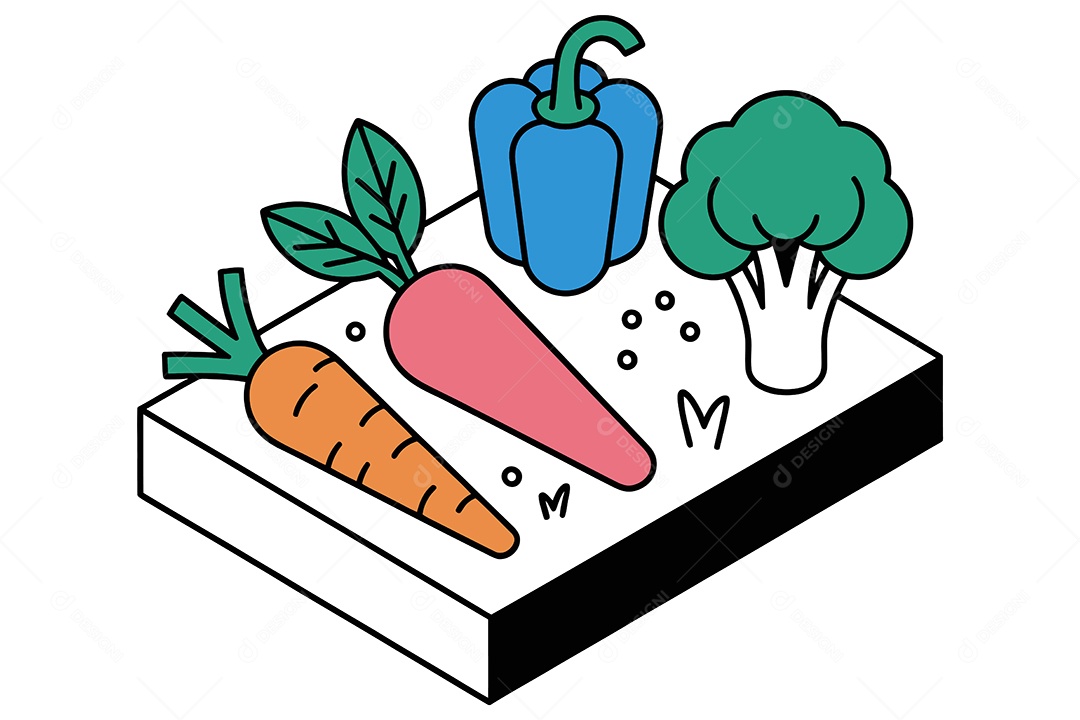 Legumes Desenho Animado Ilustração Vetor EPS + AI