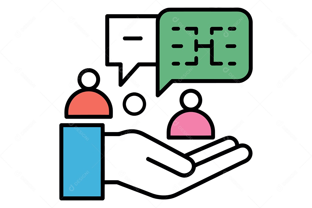 Mão com Vários Ícones Ilustração Vetor EPS + AI