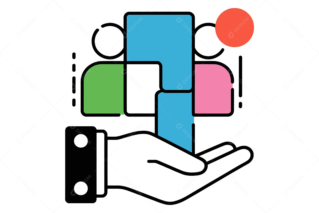 Mão com Vários Ícones Ilustração Vetor EPS + AI