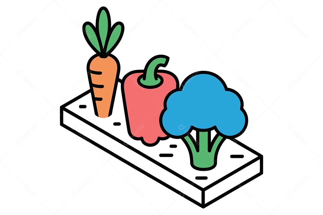 Legumes Desenho Animado Ilustração Vetor EPS + AI