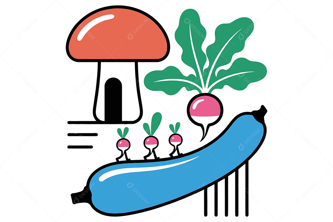 Conjunto de Legumes Desenho Animado Ilustração Vetor EPS + AI