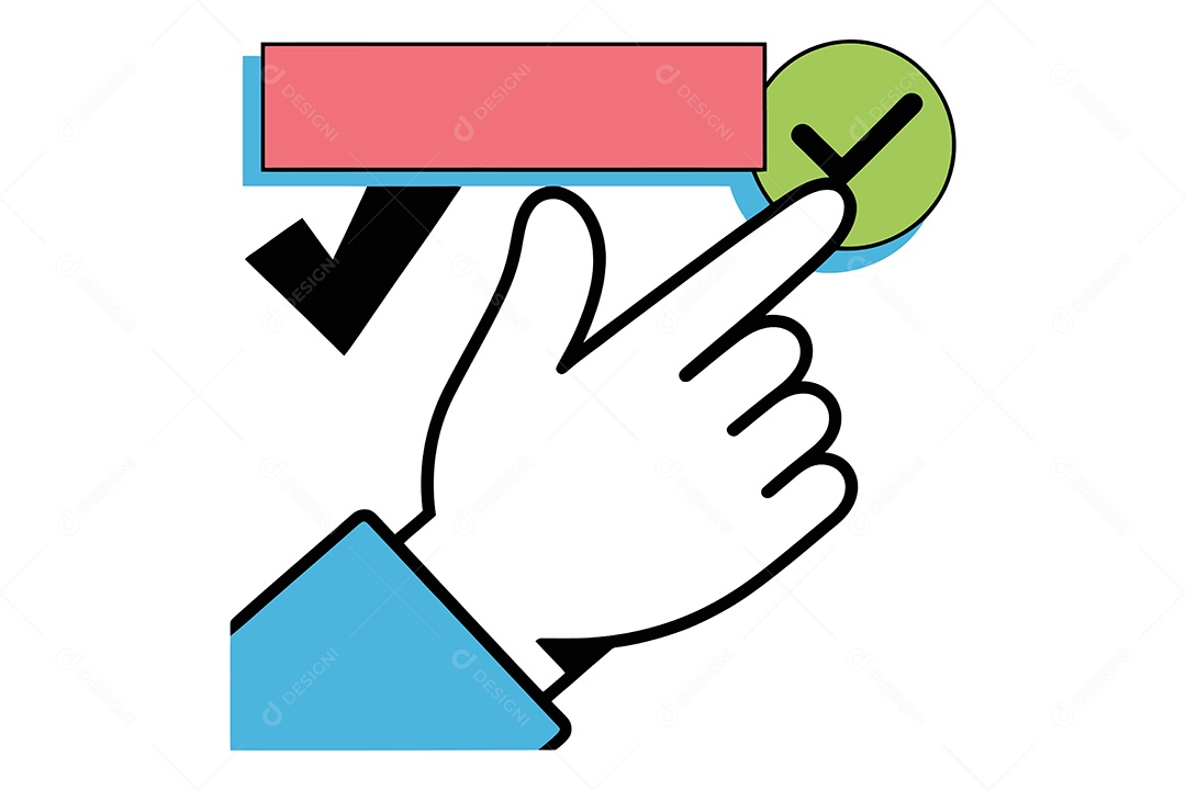 Mão com Vários Ícones Ilustração Vetor EPS + AI