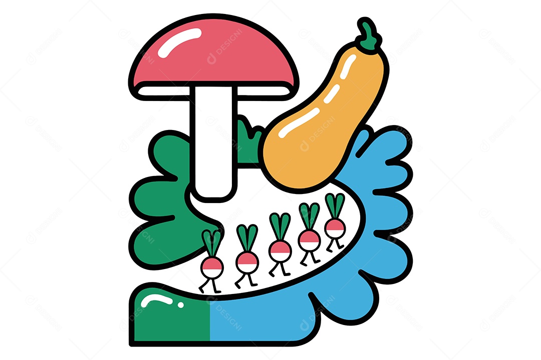 Conjunto de Legumes Desenho Animado Ilustração Vetor EPS + AI