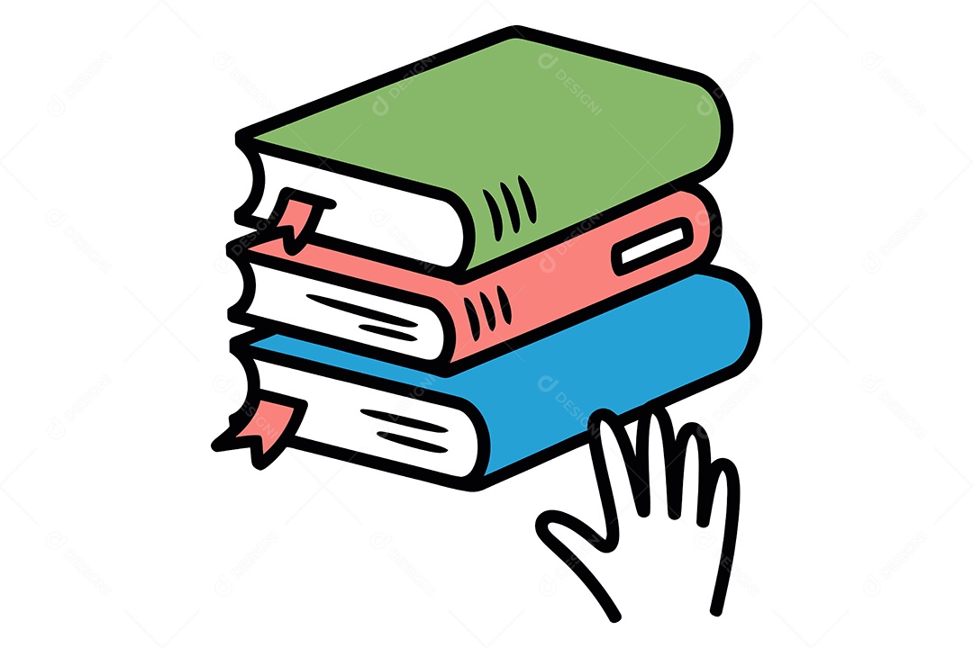 Mão Pegando Livros Ilustração Vetor EPS + AI