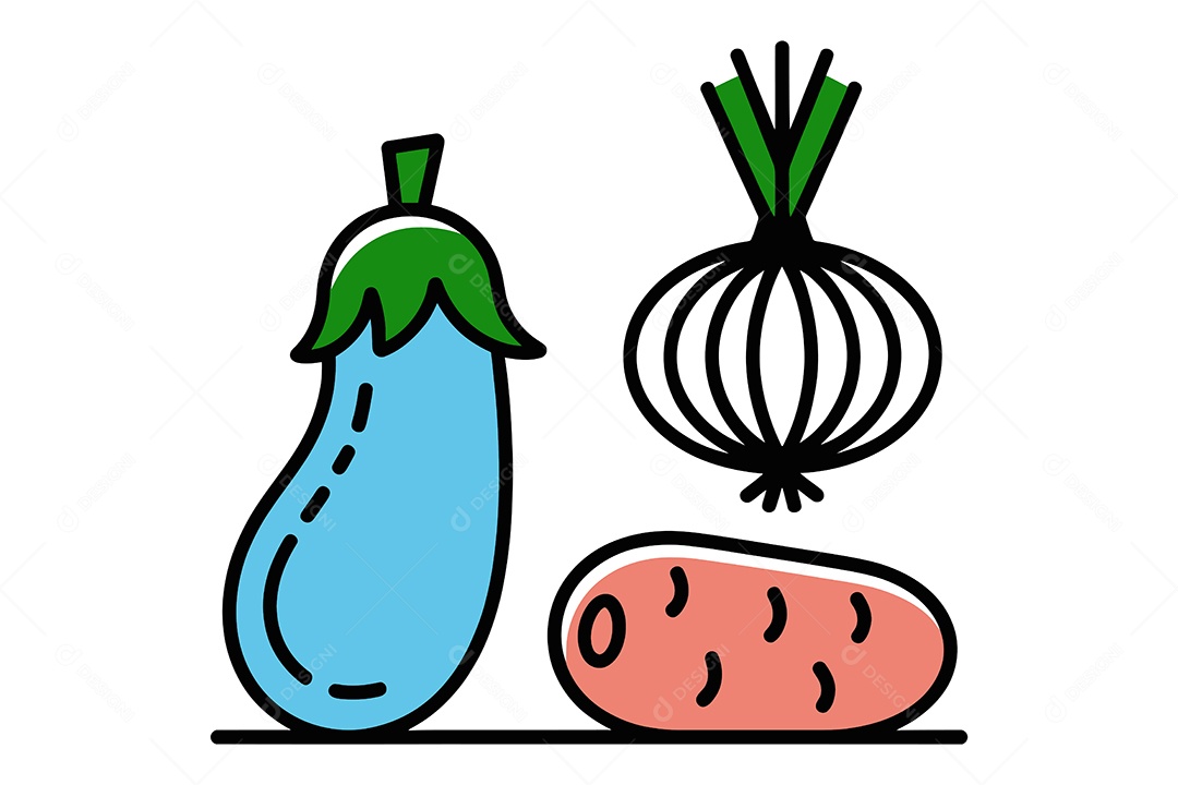 Legumes Desenho Animado Ilustração Vetor EPS + AI