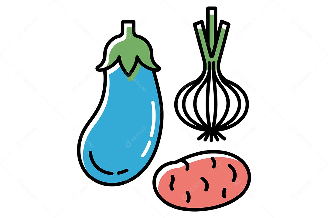 Legumes Desenho Animado Ilustração Vetor EPS + AI