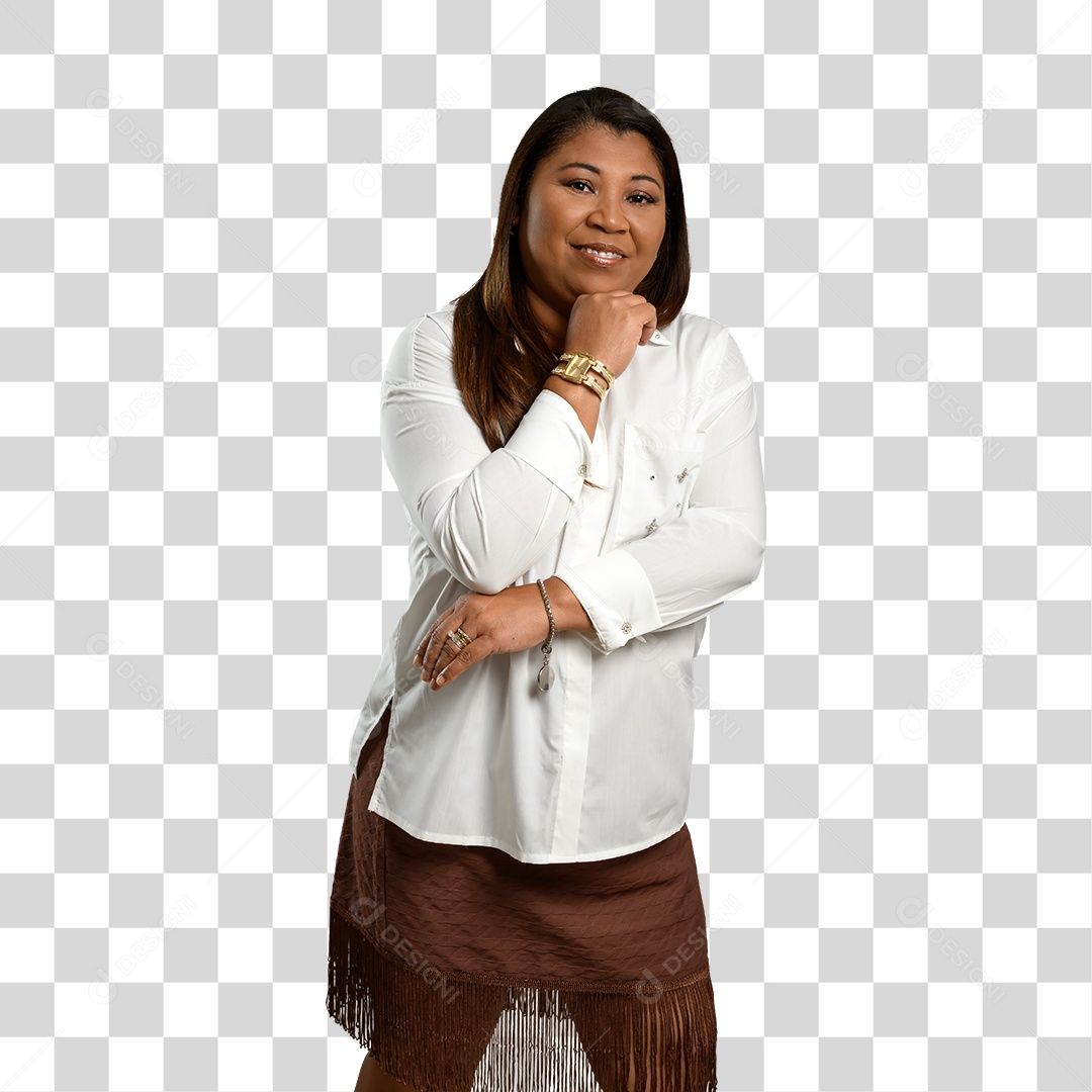 Mulher Morena Sorrindo PNG Transparente