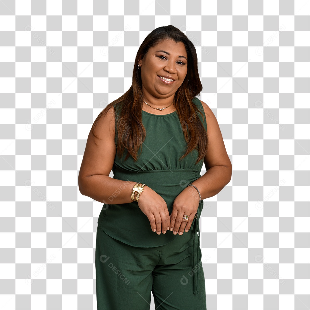 Mulher Morena Sorrindo PNG Transparente