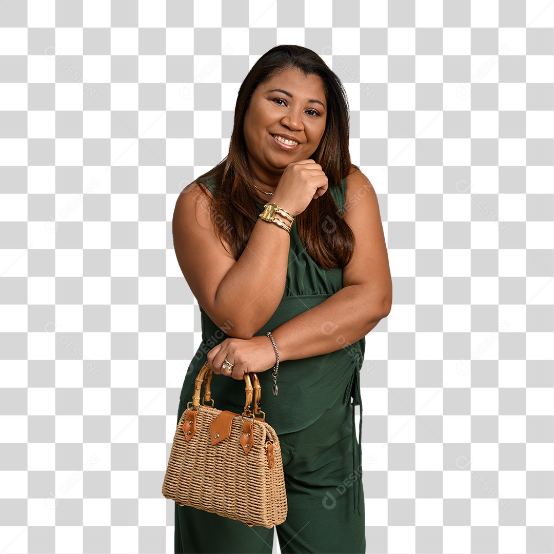 Mulher Morena Sorrindo PNG Transparente