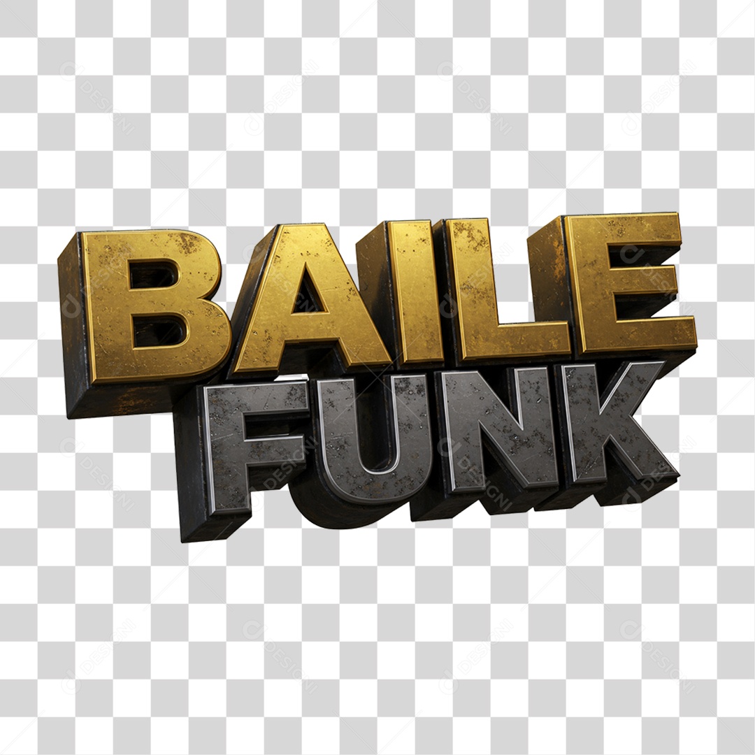 Texto 3D Baile Funk PNG Transparente