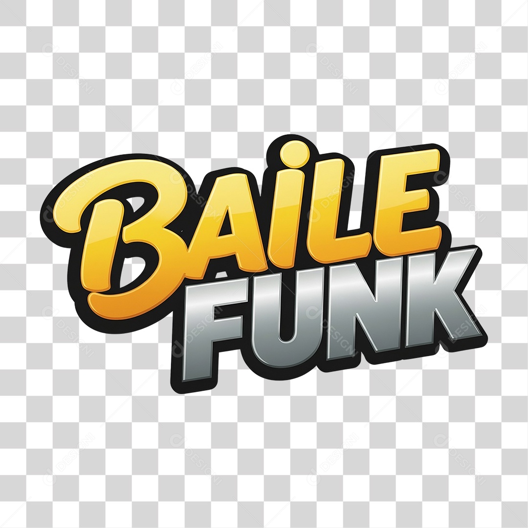 Texto 3D Baile Funk PNG Transparente