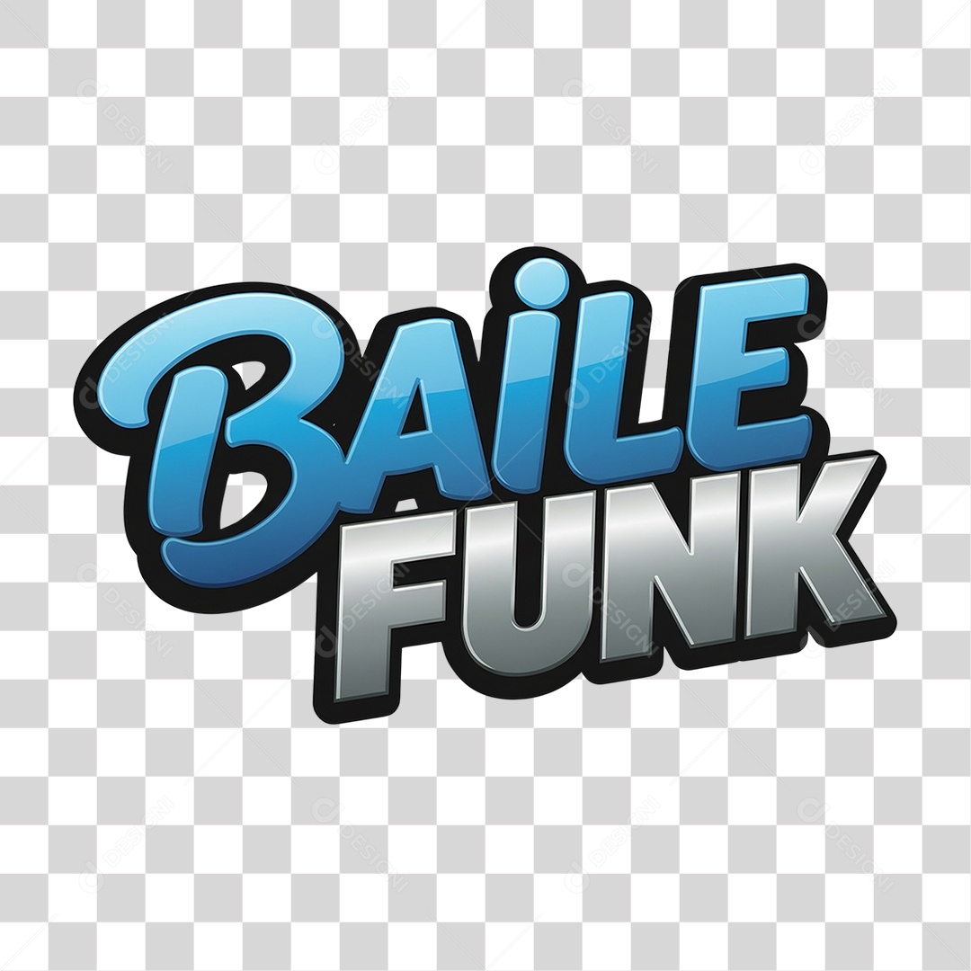 Texto 3D Baile Funk PNG Transparente