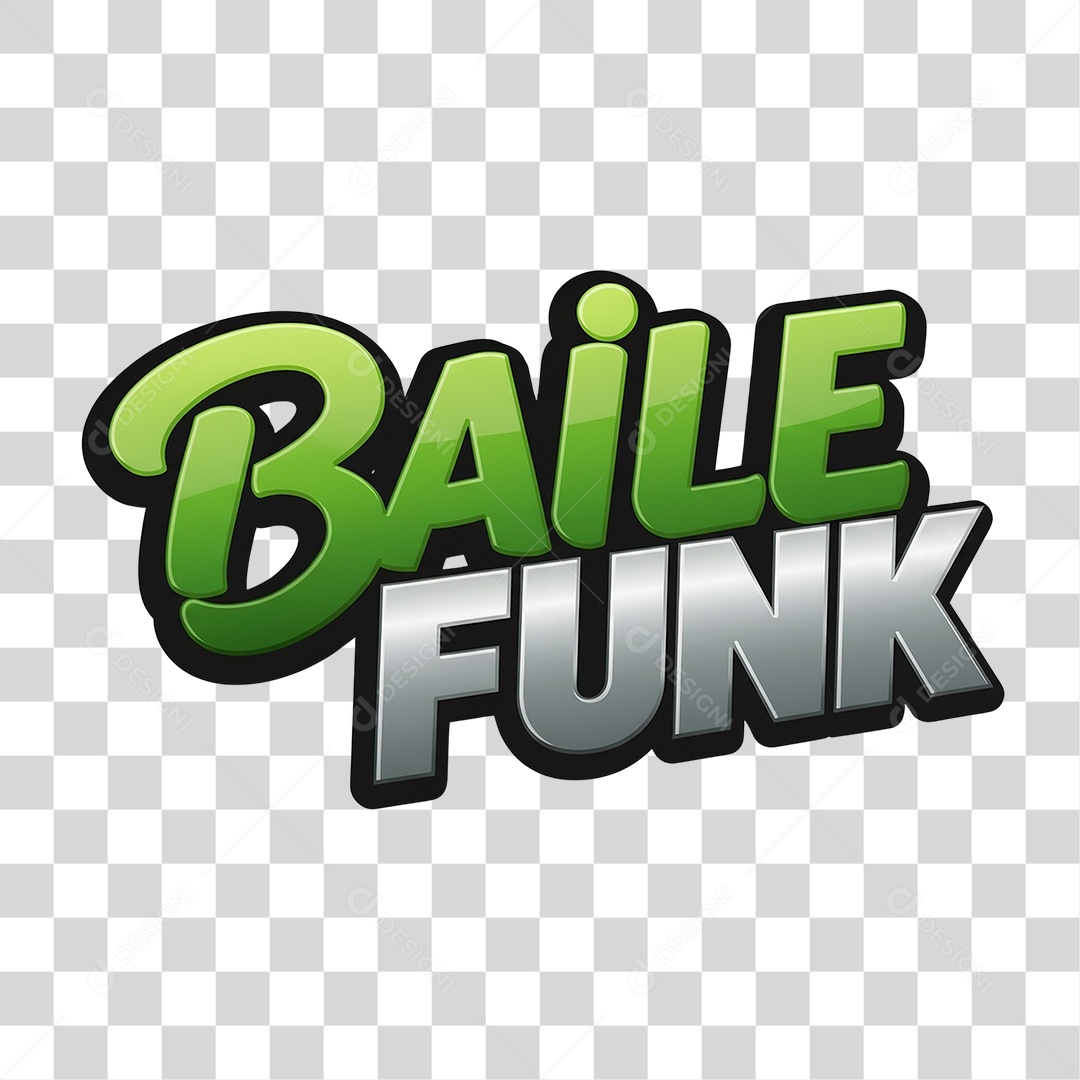 Texto 3D Baile Funk PNG Transparente