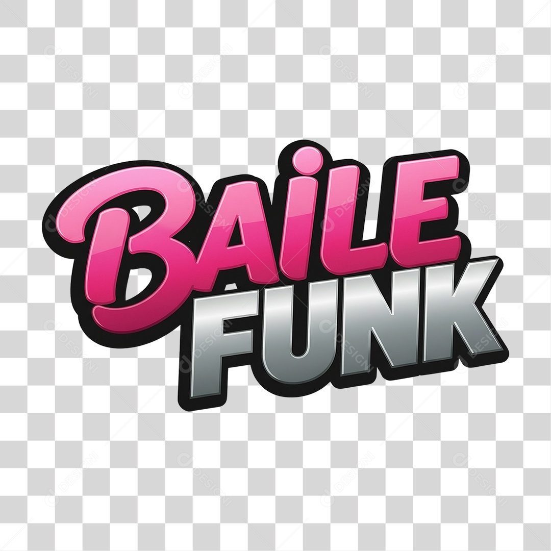 Texto 3D Baile Funk PNG Transparente