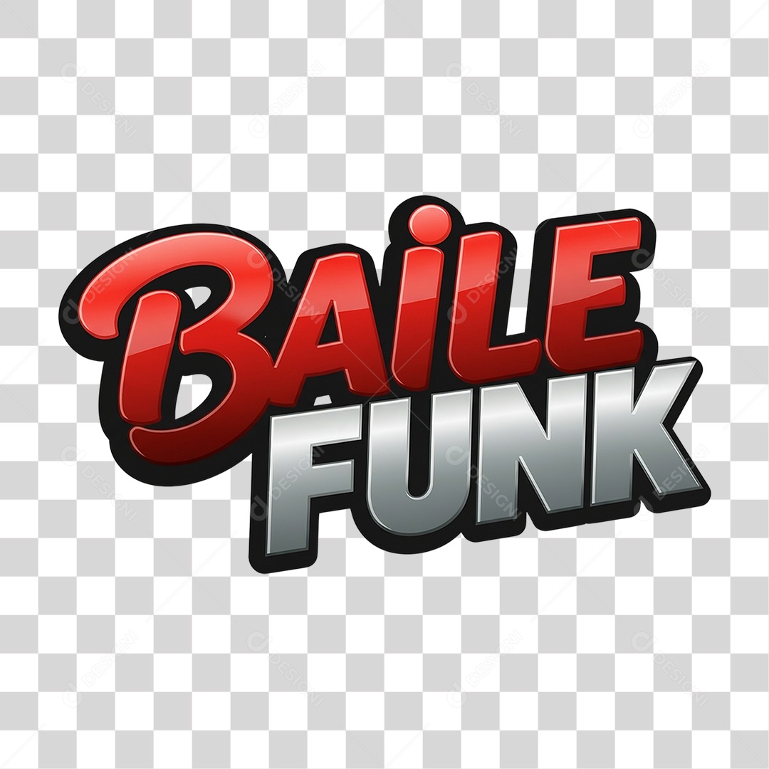 Texto 3D Baile Funk PNG Transparente
