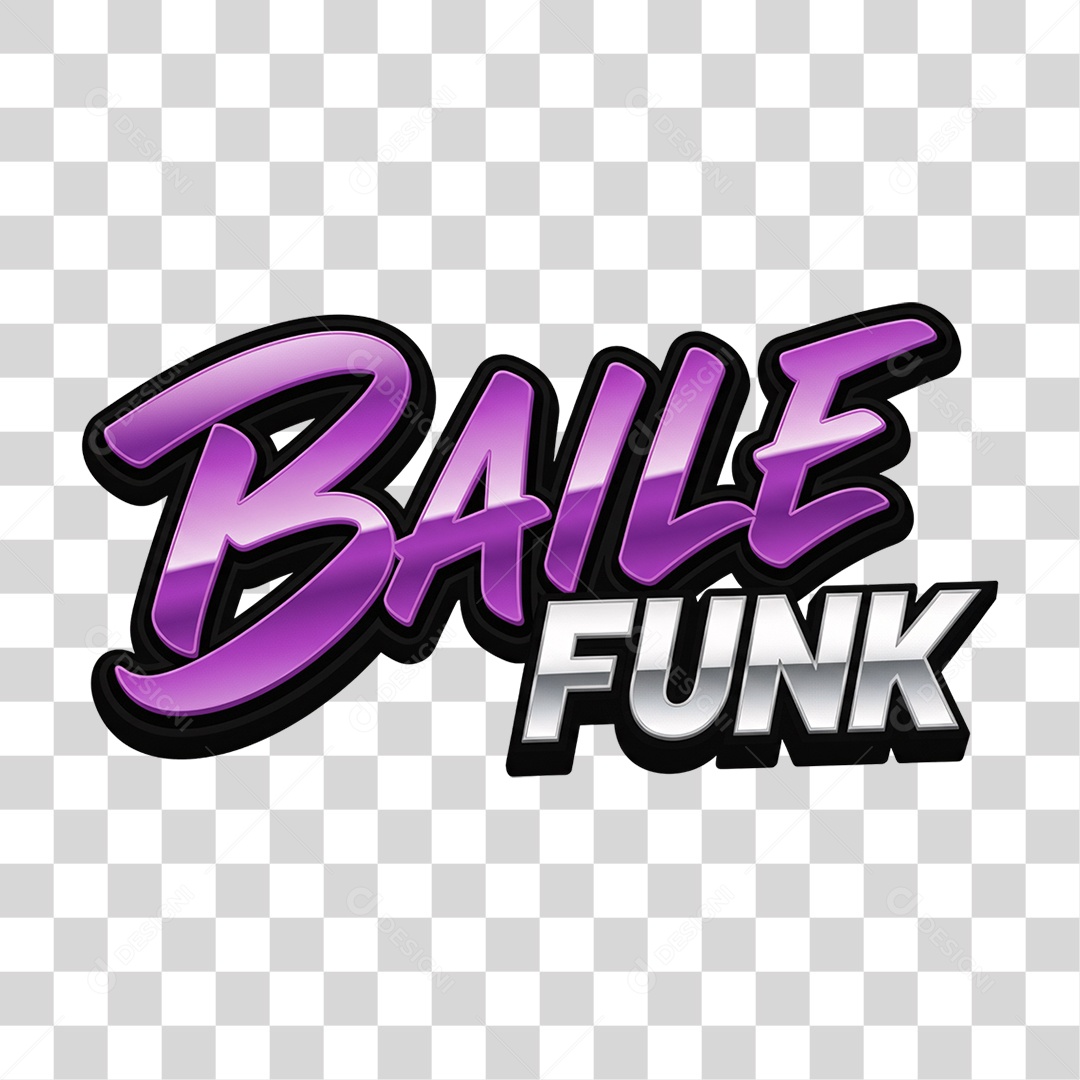 Texto 3D Baile Funk PNG Transparente