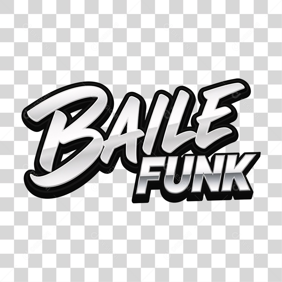 Texto 3D Baile Funk PNG Transparente
