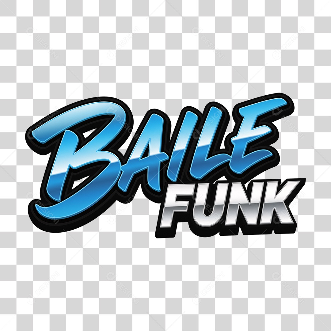Texto 3D Baile Funk PNG Transparente