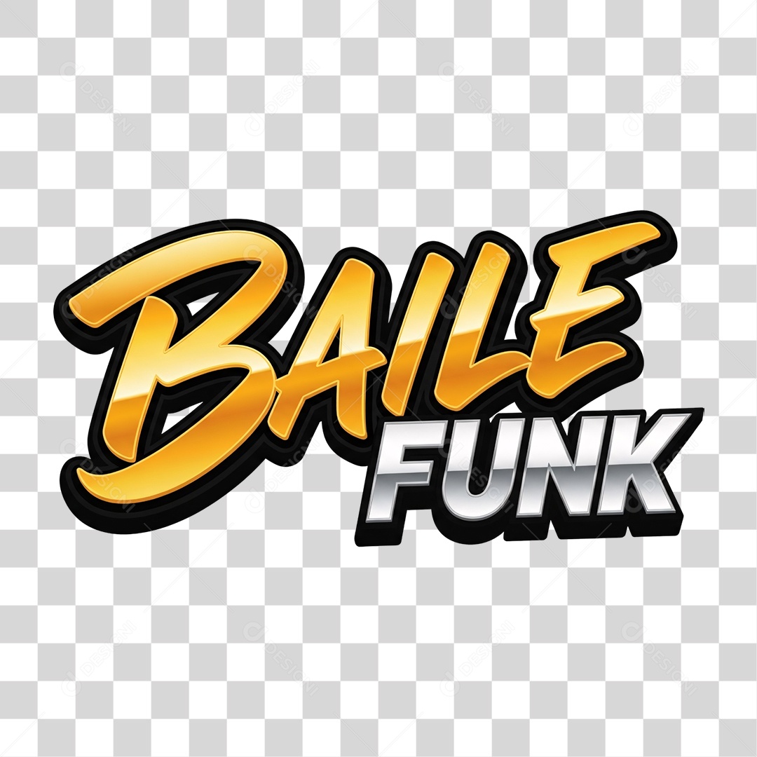 Texto 3D Baile Funk PNG Transparente